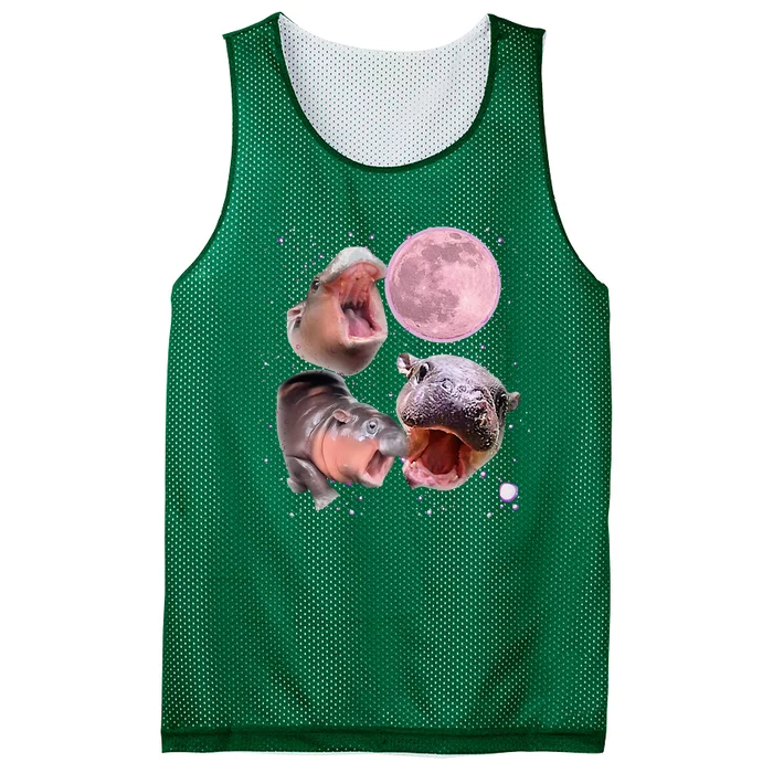 Moo Deng The Famous Baby Bouncy Pig Cute Baby Hippo Mesh Reversible Basketball Jersey Tank