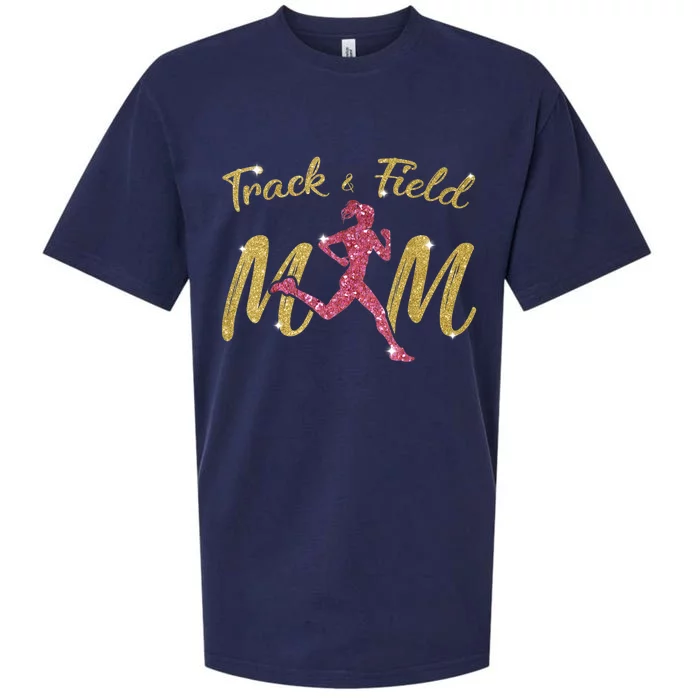 Mother's Day Track & Field Mom Marathon Running Wo Sueded Cloud Jersey T-Shirt