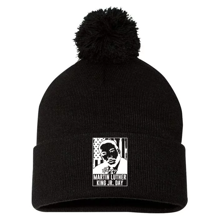 Mlk Day Tribute Art Pom Pom 12in Knit Beanie