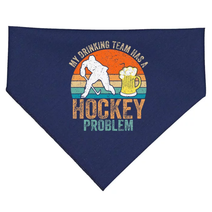 My Drinking Team Has A Hockey Problem USA-Made Doggie Bandana