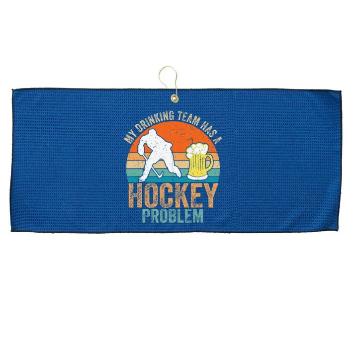 My Drinking Team Has A Hockey Problem Large Microfiber Waffle Golf Towel