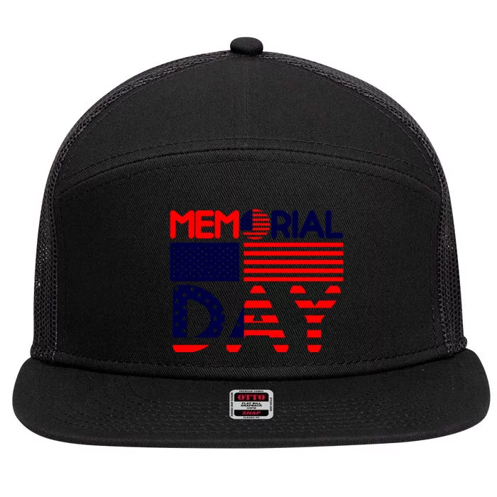 Memorial Day T 7 Panel Mesh Trucker Snapback Hat