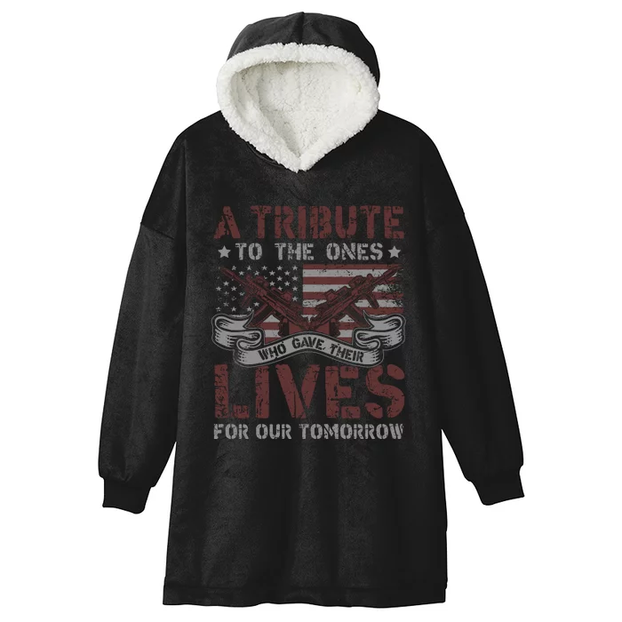 Memorial Day Tribute Graphic Hooded Wearable Blanket