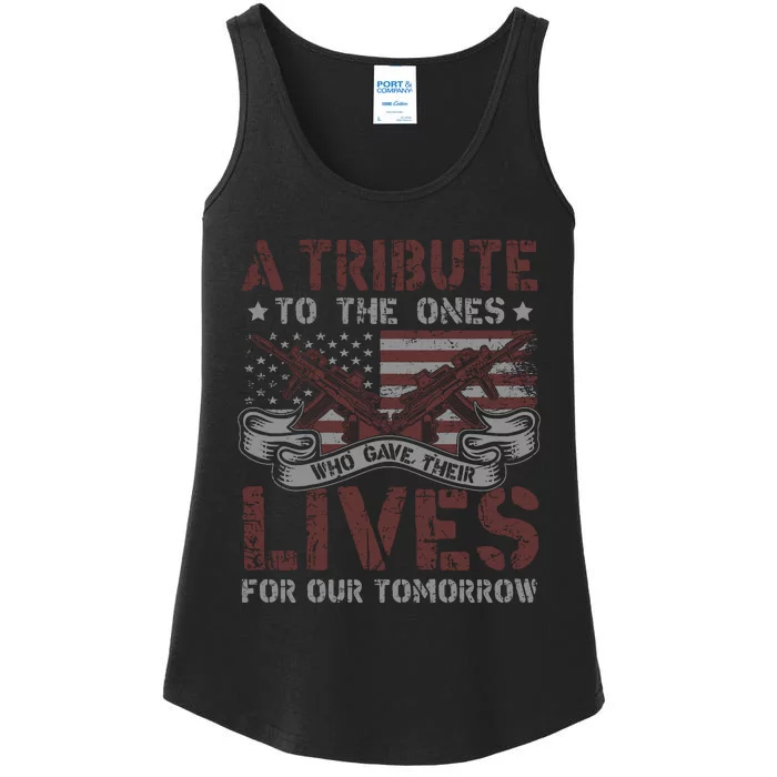 Memorial Day Tribute Graphic Ladies Essential Tank