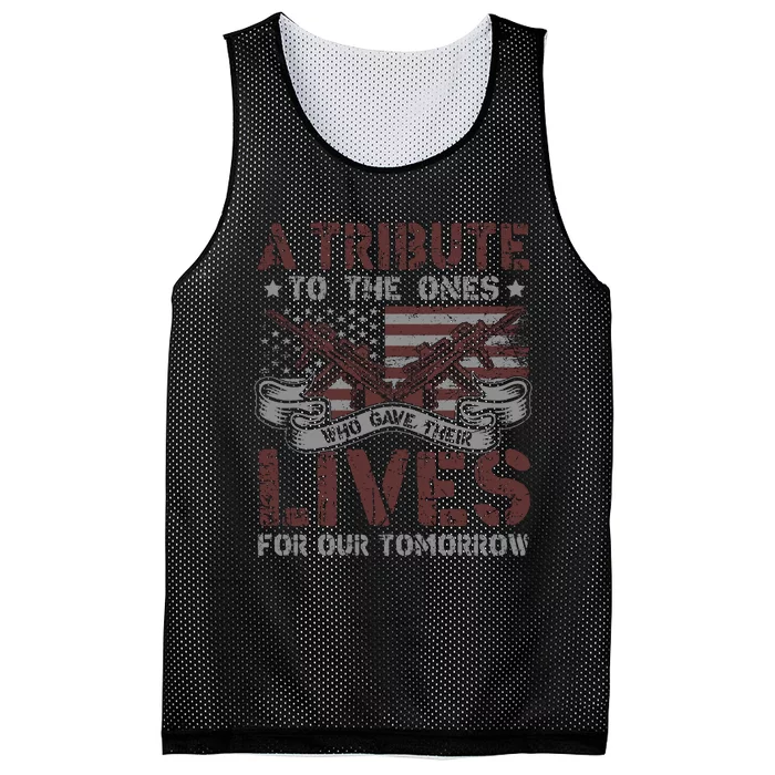 Memorial Day Tribute Graphic Mesh Reversible Basketball Jersey Tank