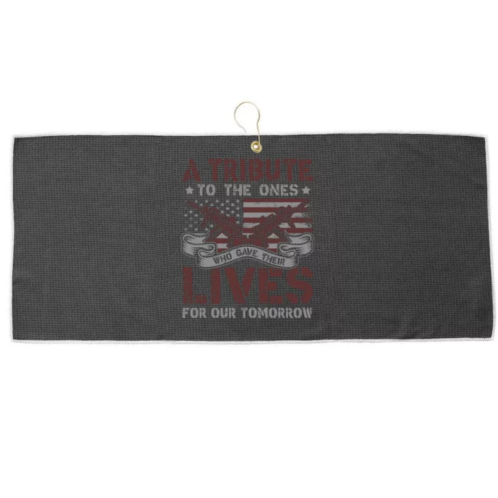 Memorial Day Tribute Graphic Large Microfiber Waffle Golf Towel