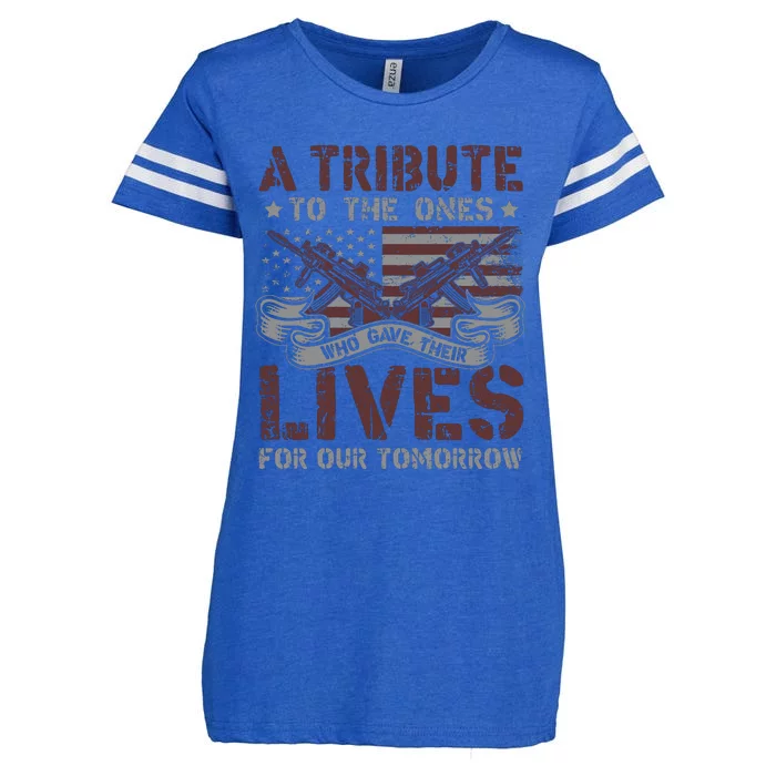 Memorial Day Tribute Graphic Enza Ladies Jersey Football T-Shirt