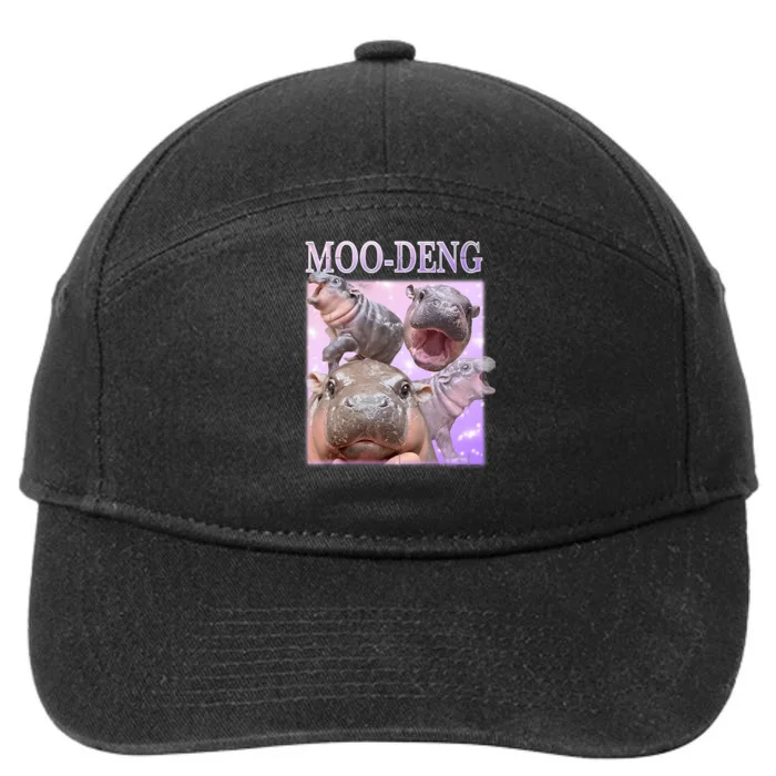 Moo Deng The Famous Baby Pigmy Hippo Moodeng 7-Panel Snapback Hat