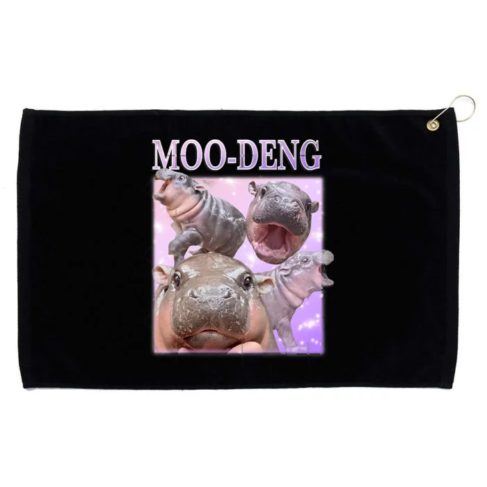 Moo Deng The Famous Baby Pigmy Hippo Moodeng Grommeted Golf Towel