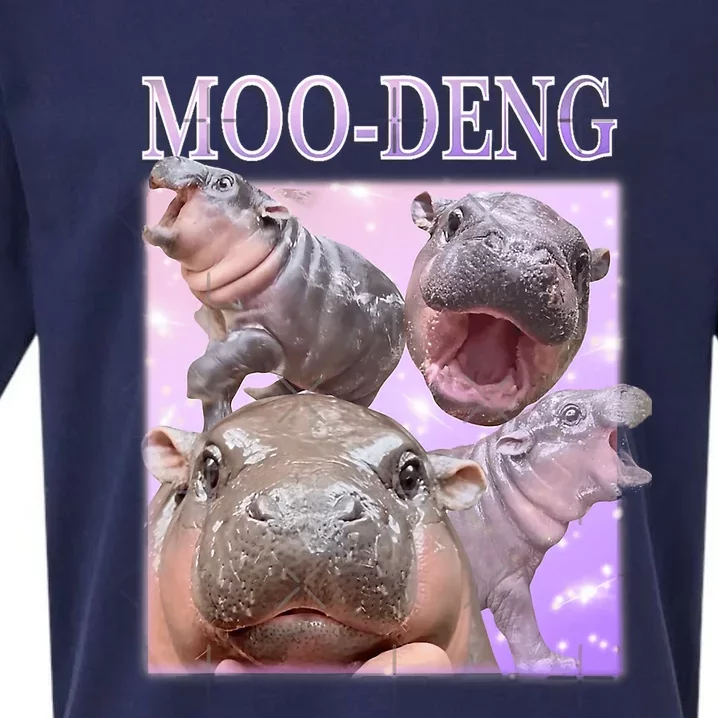 Moo Deng The Famous Baby Pigmy Hippo Moodeng Sueded Cloud Jersey T-Shirt