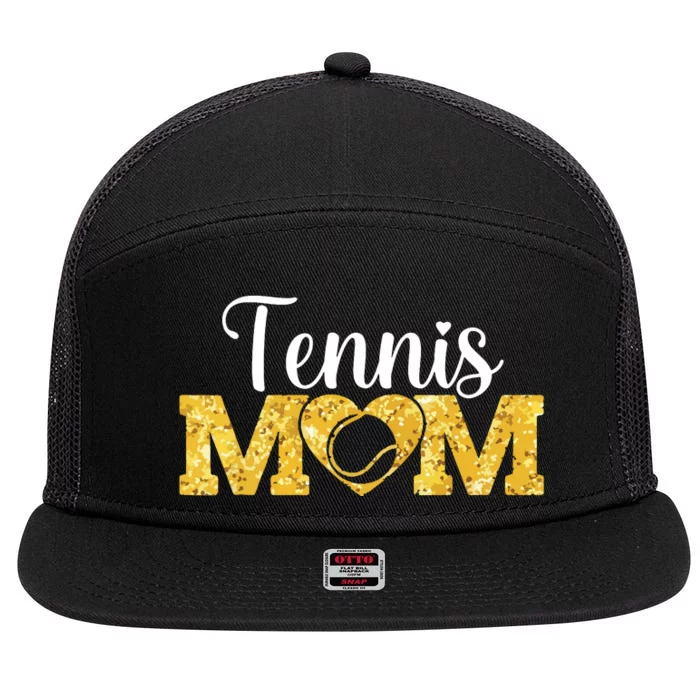 Mothers Day Tennis Mom Funny Sport Tennis Lover 7 Panel Mesh Trucker Snapback Hat