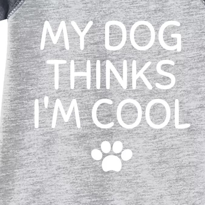 My Dog Thinks I'm CoolFunny Dog Lover Infant Baby Jersey Bodysuit