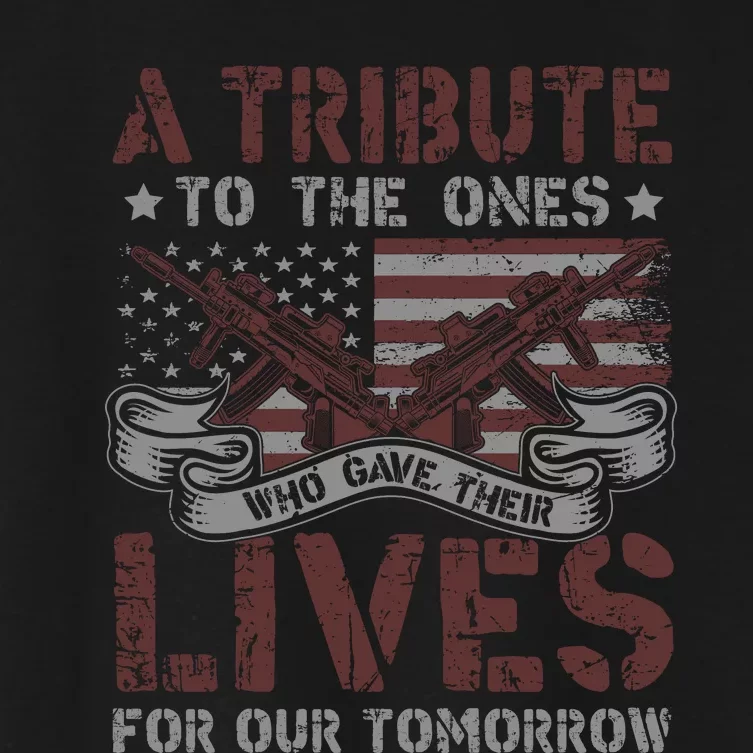 Memorial Day Tribute Graphic Women's Crop Top Tee