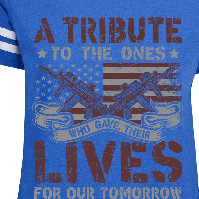 Memorial Day Tribute Graphic Enza Ladies Jersey Football T-Shirt