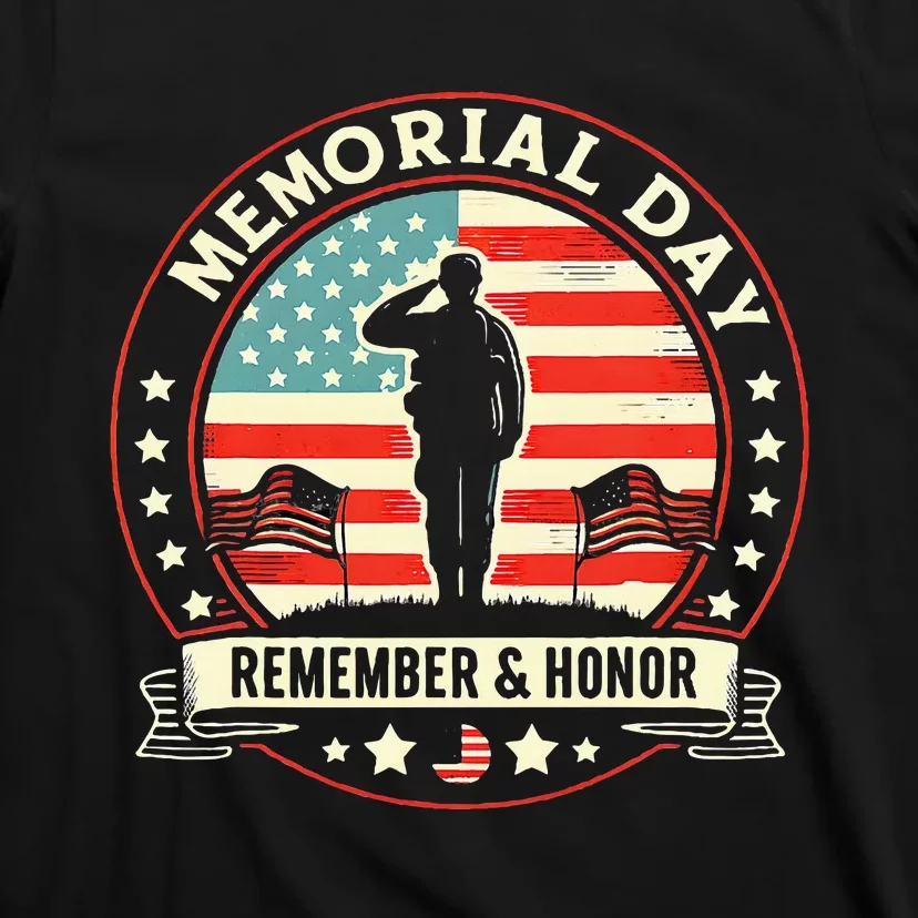 Memorial Day Usa Flag Remember Honor Patriot T-Shirt