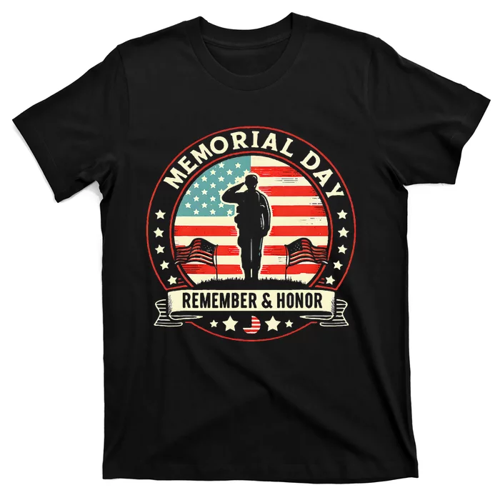 Memorial Day Usa Flag Remember Honor Patriot T-Shirt