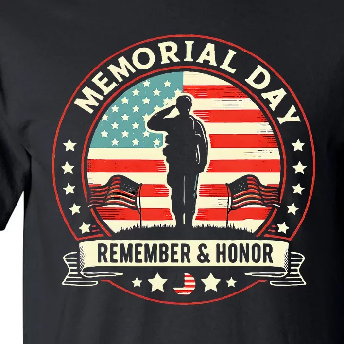 Memorial Day Usa Flag Remember Honor Patriot Tall T-Shirt