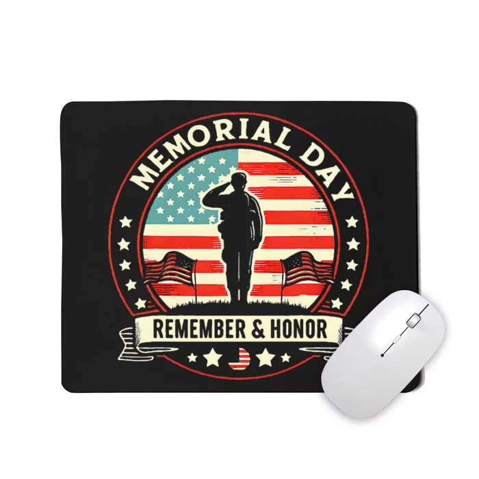 Memorial Day Usa Flag Remember Honor Patriot Mousepad