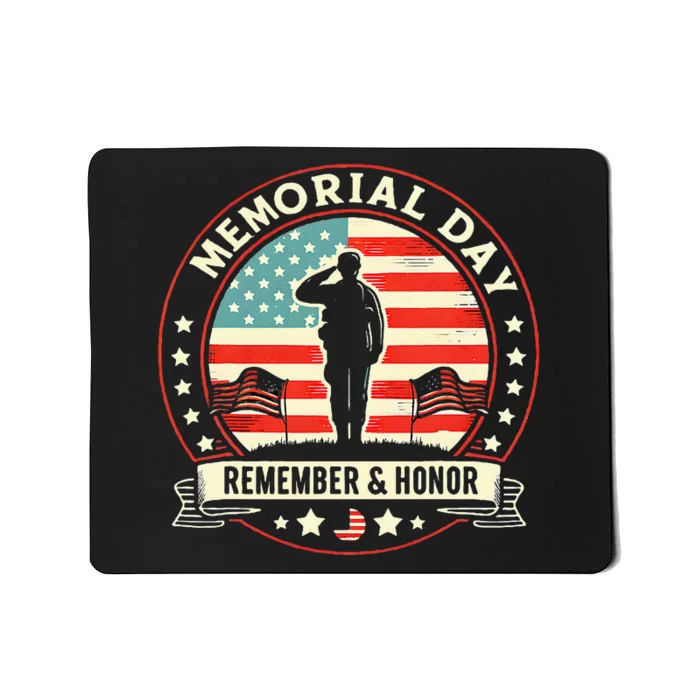 Memorial Day Usa Flag Remember Honor Patriot Mousepad