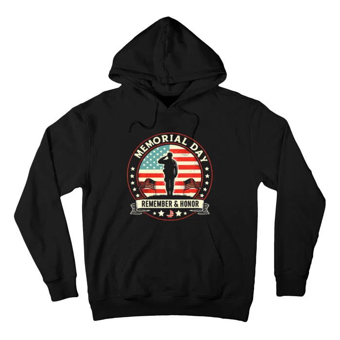 Memorial Day Usa Flag Remember Honor Patriot Tall Hoodie