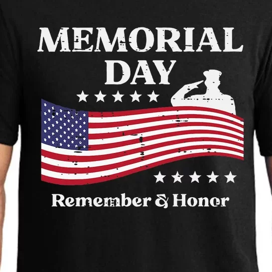 Memorial Day Usa Flag Remember Honor Patriot Pajama Set