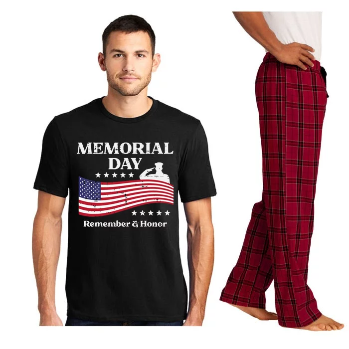 Memorial Day Usa Flag Remember Honor Patriot Pajama Set