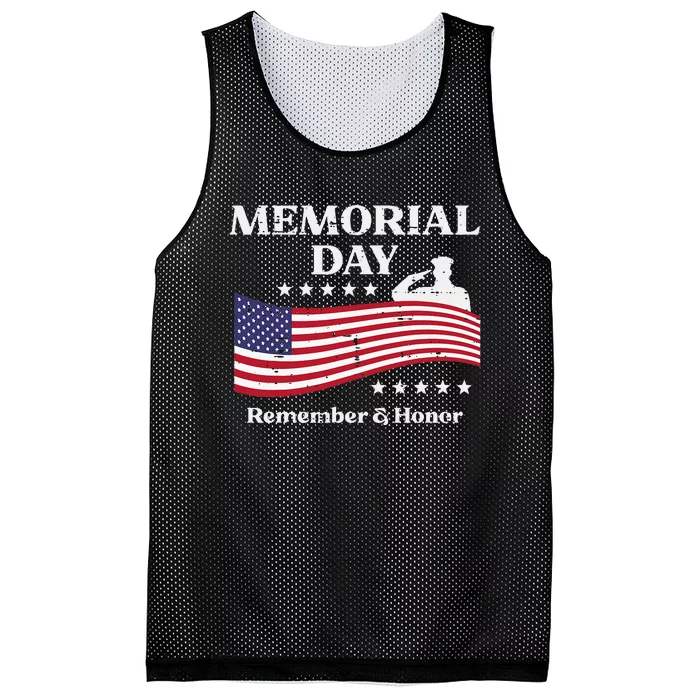 Memorial Day Usa Flag Remember Honor Patriot Mesh Reversible Basketball Jersey Tank