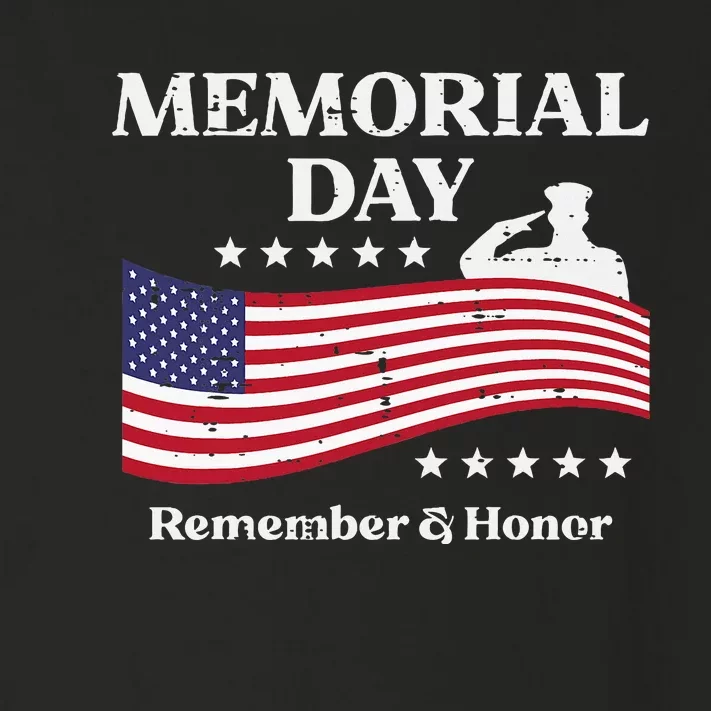 Memorial Day Usa Flag Remember Honor Patriot Toddler Long Sleeve Shirt