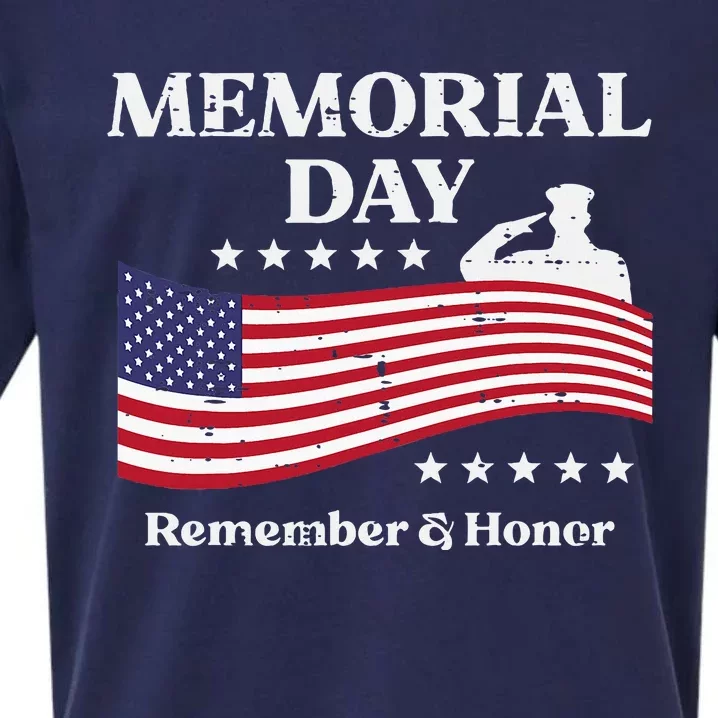 Memorial Day Usa Flag Remember Honor Patriot Sueded Cloud Jersey T-Shirt