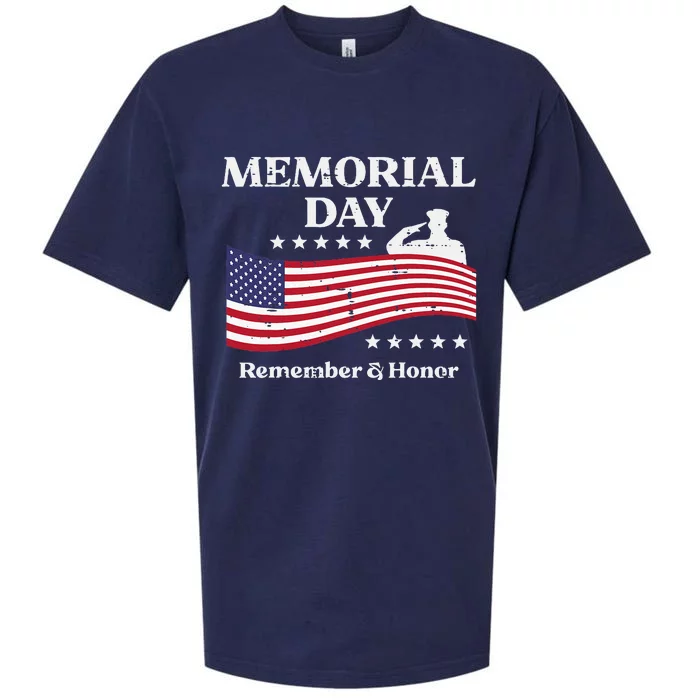 Memorial Day Usa Flag Remember Honor Patriot Sueded Cloud Jersey T-Shirt