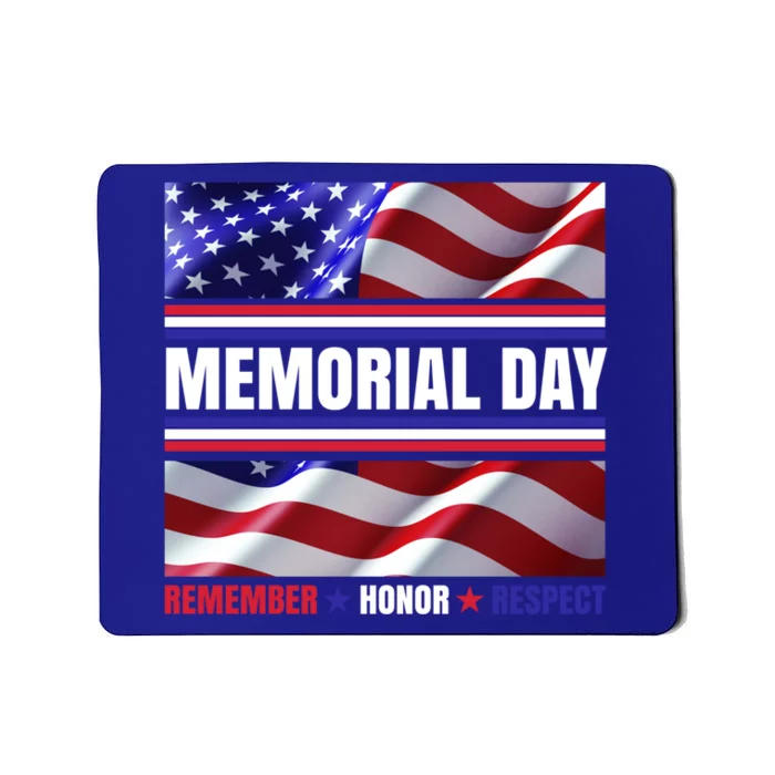 Memorial Day United States Flag Remember Honor Respect Funny Gift Mousepad