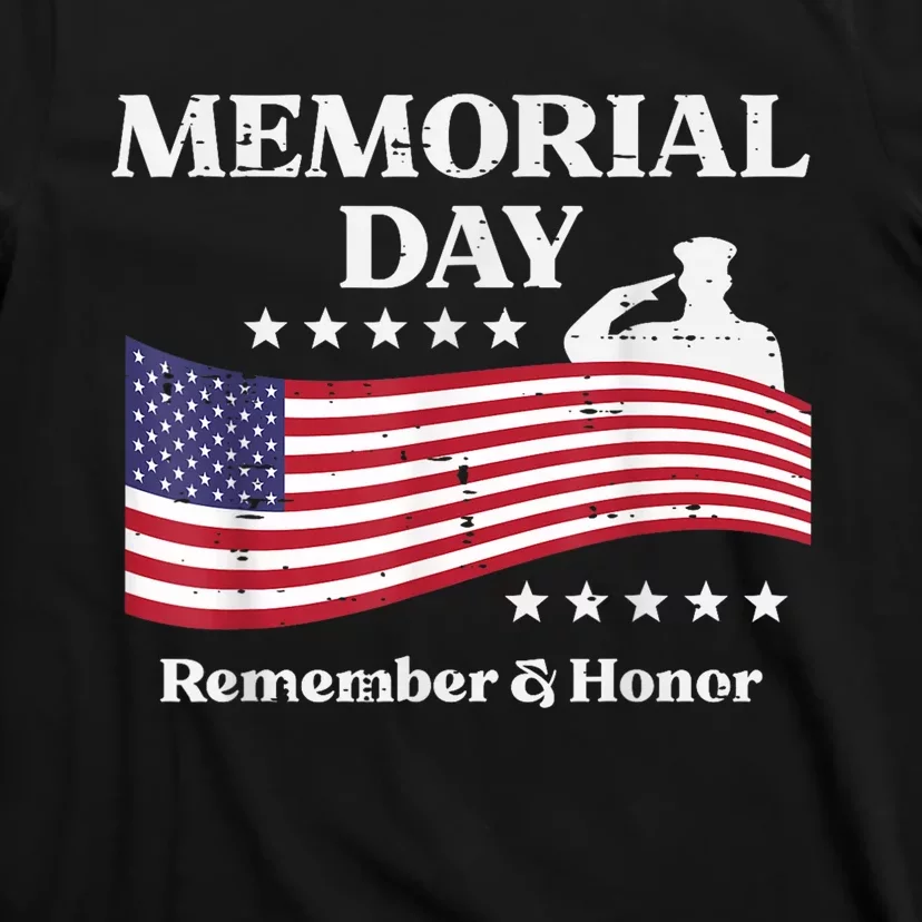 Memorial Day Usa Flag Remember Honor Patriot T-Shirt