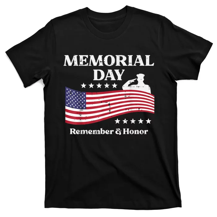 Memorial Day Usa Flag Remember Honor Patriot T-Shirt