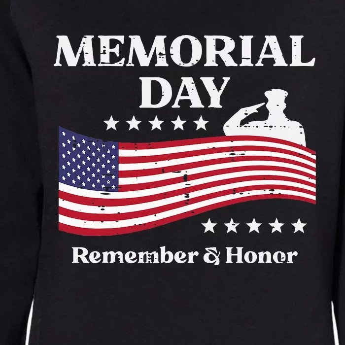 Memorial Day Usa Flag Remember Honor Patriot Womens California Wash Sweatshirt