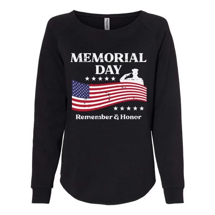 Memorial Day Usa Flag Remember Honor Patriot Womens California Wash Sweatshirt