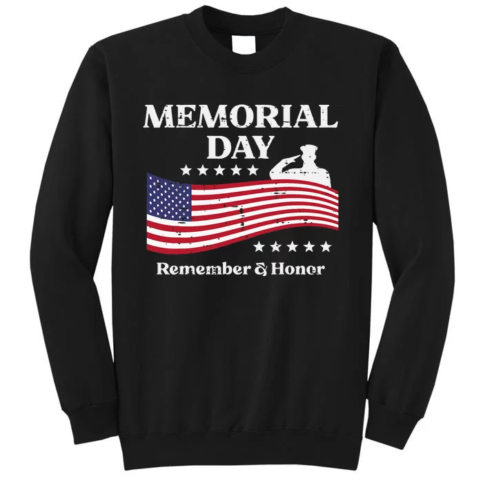 Memorial Day Usa Flag Remember Honor Patriot Tall Sweatshirt