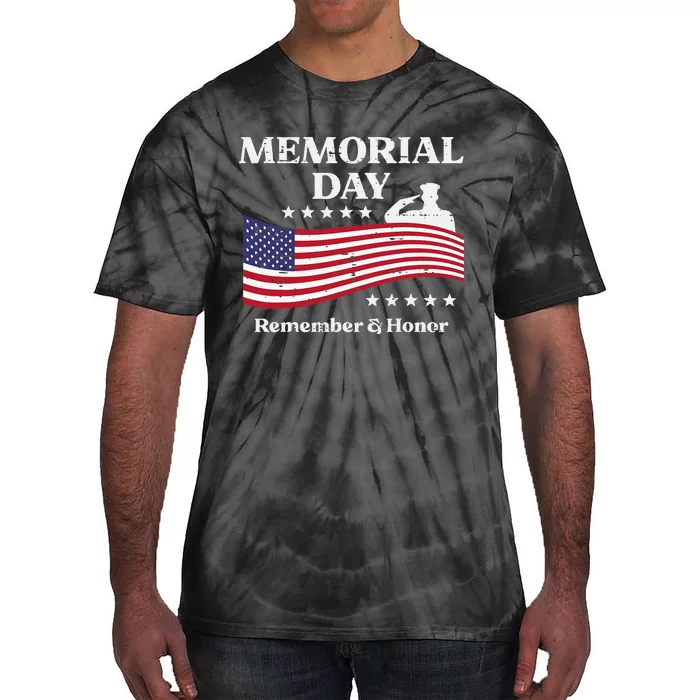 Memorial Day Usa Flag Remember Honor Patriot Tie-Dye T-Shirt