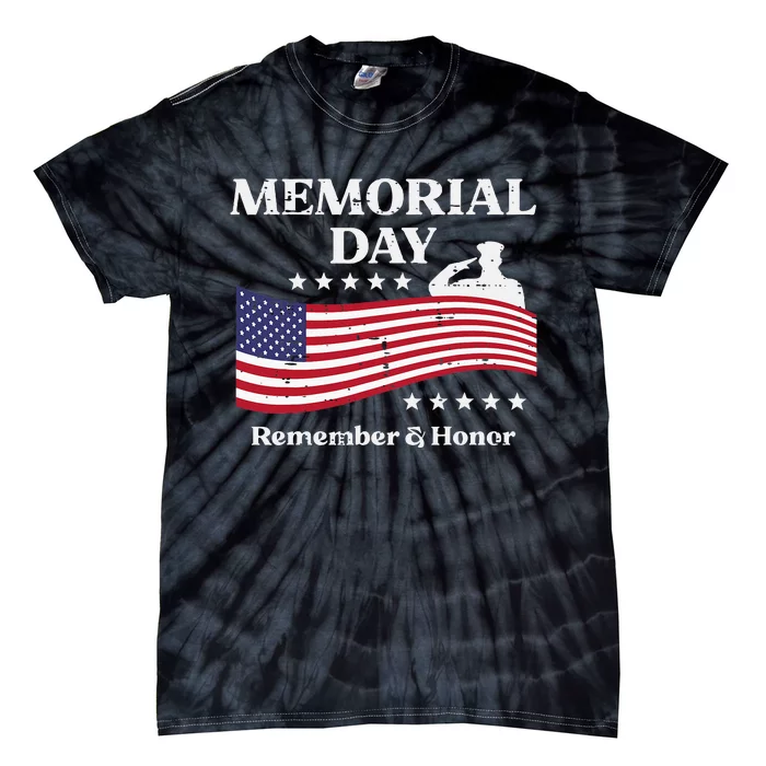 Memorial Day Usa Flag Remember Honor Patriot Tie-Dye T-Shirt