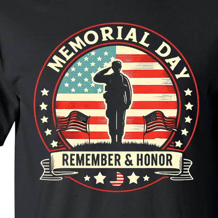 Memorial Day Usa Flag Remember Honor Patriot Tall T-Shirt