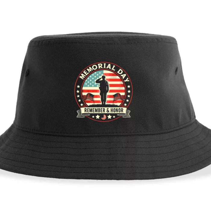 Memorial Day Usa Flag Remember Honor Patriot Sustainable Bucket Hat