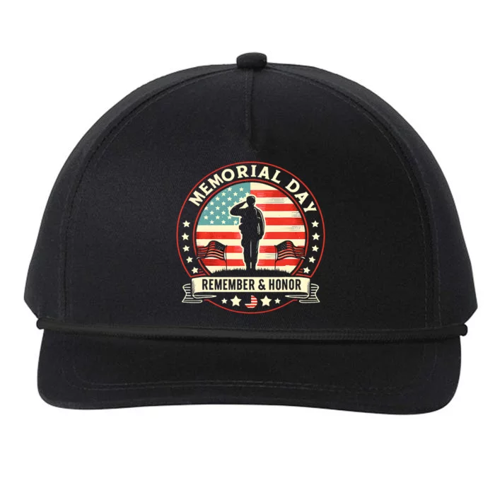 Memorial Day Usa Flag Remember Honor Patriot Snapback Five-Panel Rope Hat