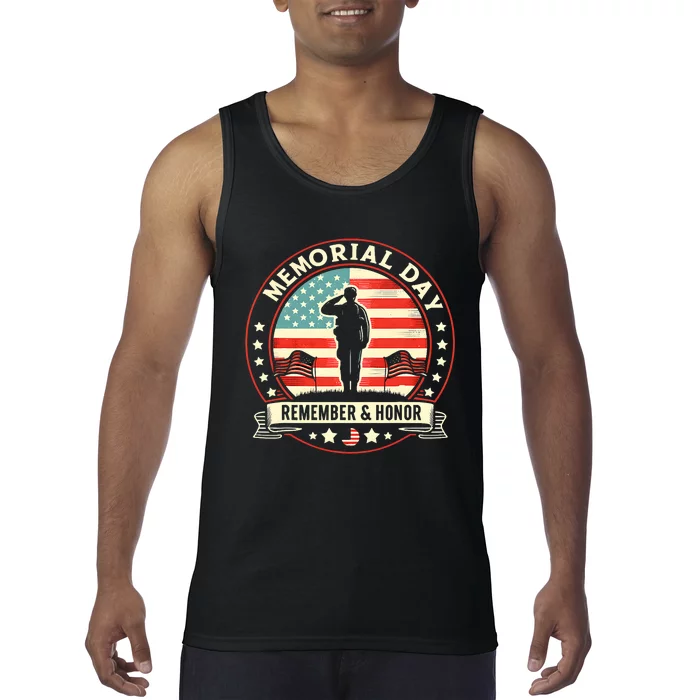 Memorial Day Usa Flag Remember Honor Patriot Tank Top