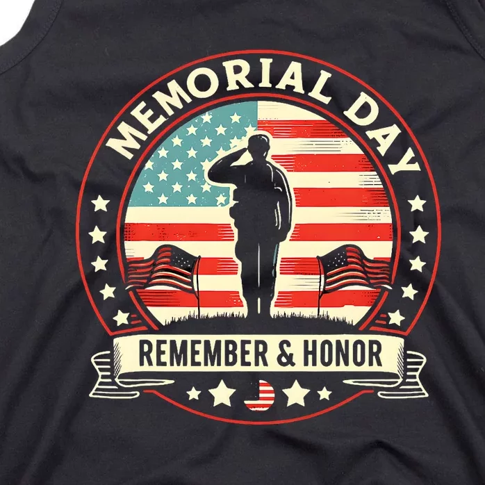 Memorial Day Usa Flag Remember Honor Patriot Tank Top