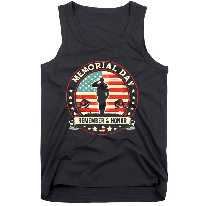 Memorial Day Usa Flag Remember Honor Patriot Tank Top