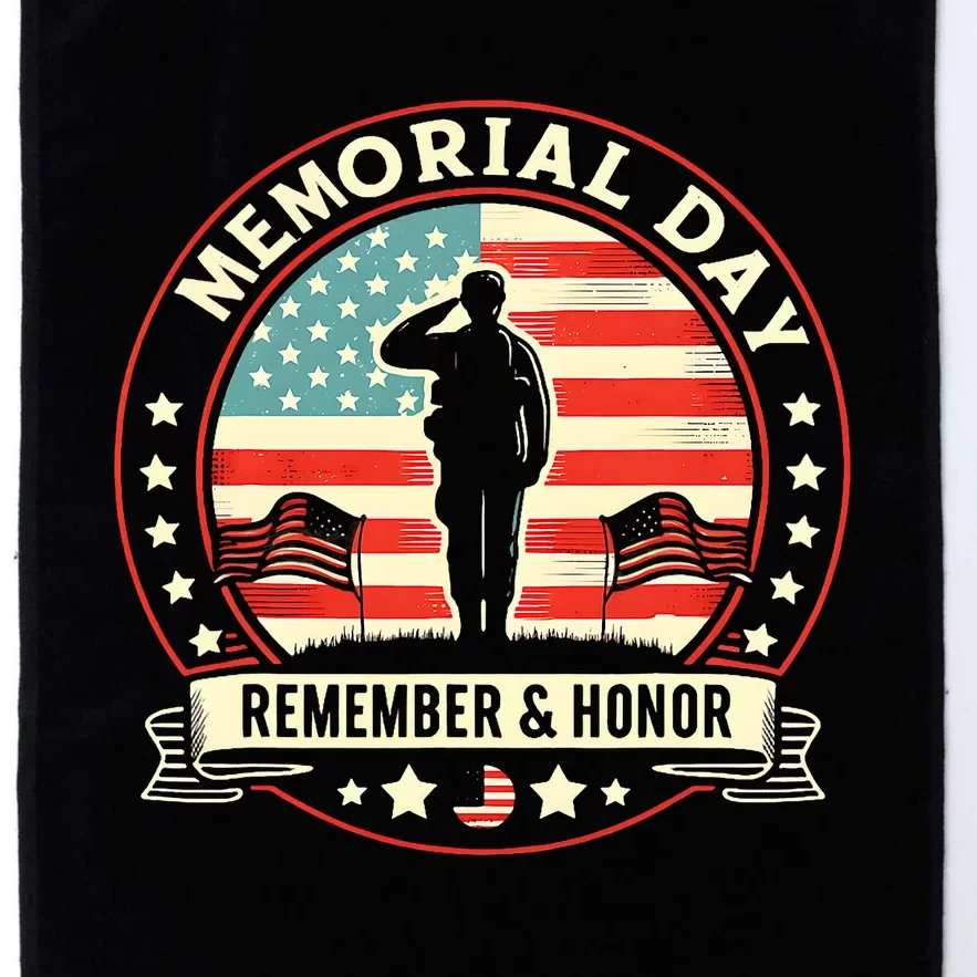 Memorial Day Usa Flag Remember Honor Patriot Platinum Collection Golf Towel