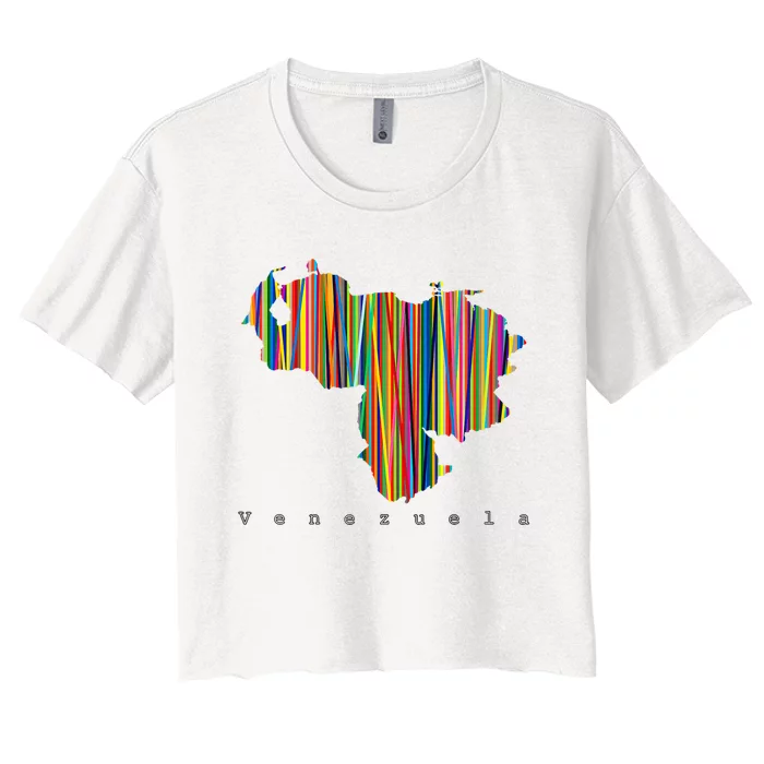 Mapa De Venezuela Multicolor Franela Women's Crop Top Tee