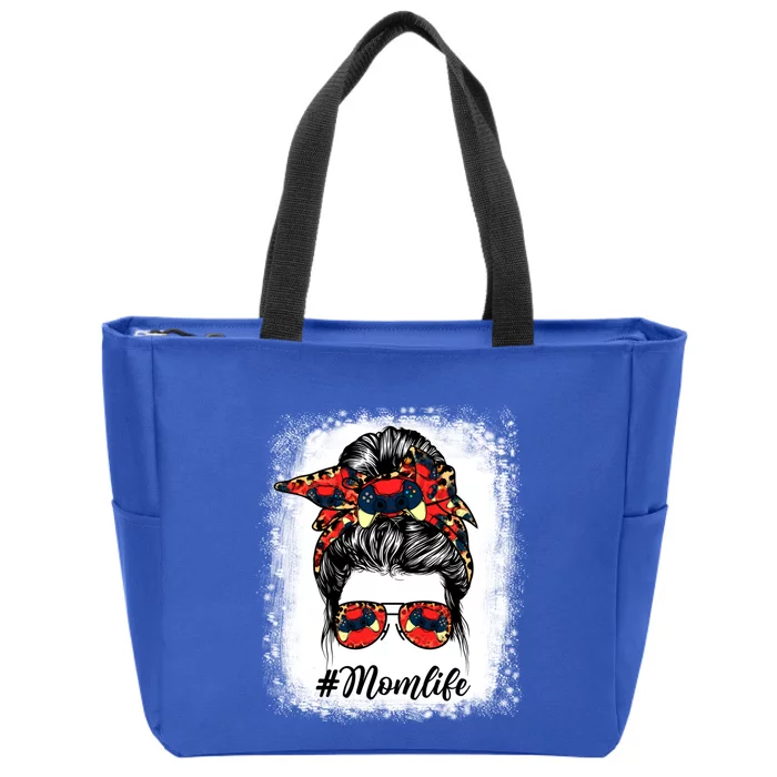 Mothers Day Video Game Mom Life Messy Bun Sports Lover Cute Gift Zip Tote Bag