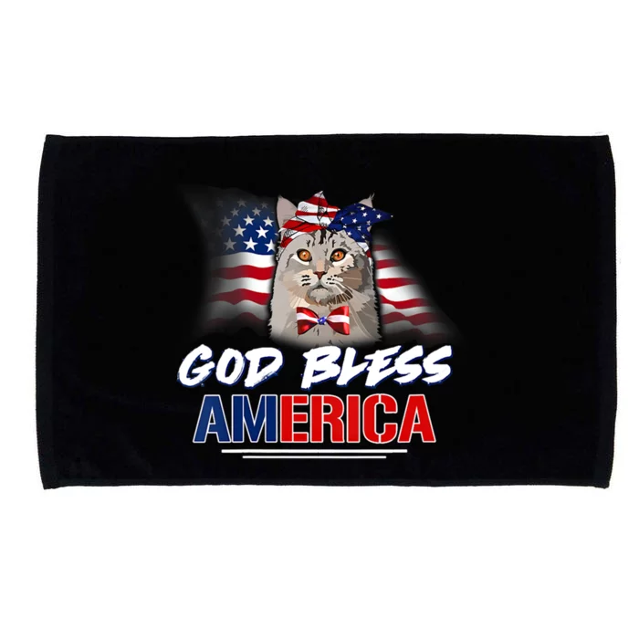 Memorial Day Veterans Day 4th Of July Patriotic Usa Cat Gift Microfiber Hand Towel