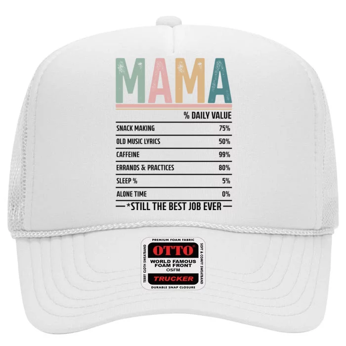 Mama Daily Value MotherS Day 2024 Still The Best Job Ever High Crown Mesh Trucker Hat