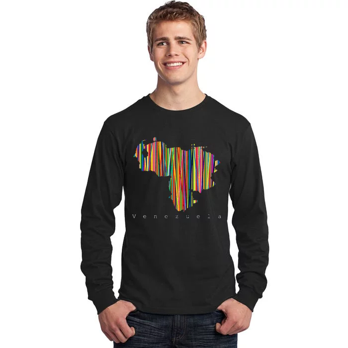 Mapa De Venezuela Multicolor Franela Tall Long Sleeve T-Shirt